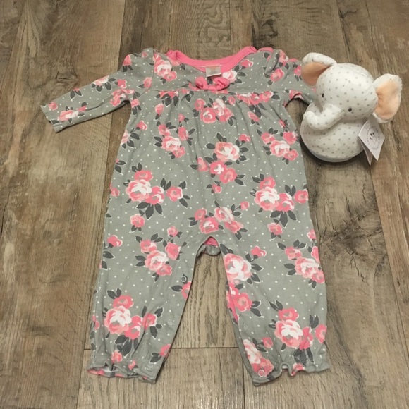 Gymboree Other - Gymboree Gray Floral Onesie Outfit